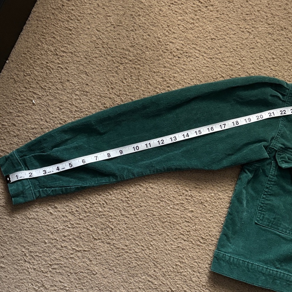 Missguided Forest Green Cropped Corduroy Button Up Jacket Size 2 - Picture 7 of 7